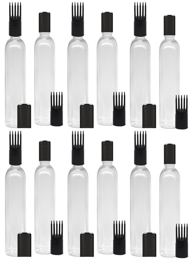 زجاجة ماديا لتطبيق زيت الشعر والشامبو والأدوية، زجاجة لتطبيق الزيت على فروة الرأس والجسم، زجاجة تطبيق زيت الشعر لجذور الشعر سعة 100 مل، زجاجة شفافة، غطاء أسود، عبوة من 12 قطعة - Image 1