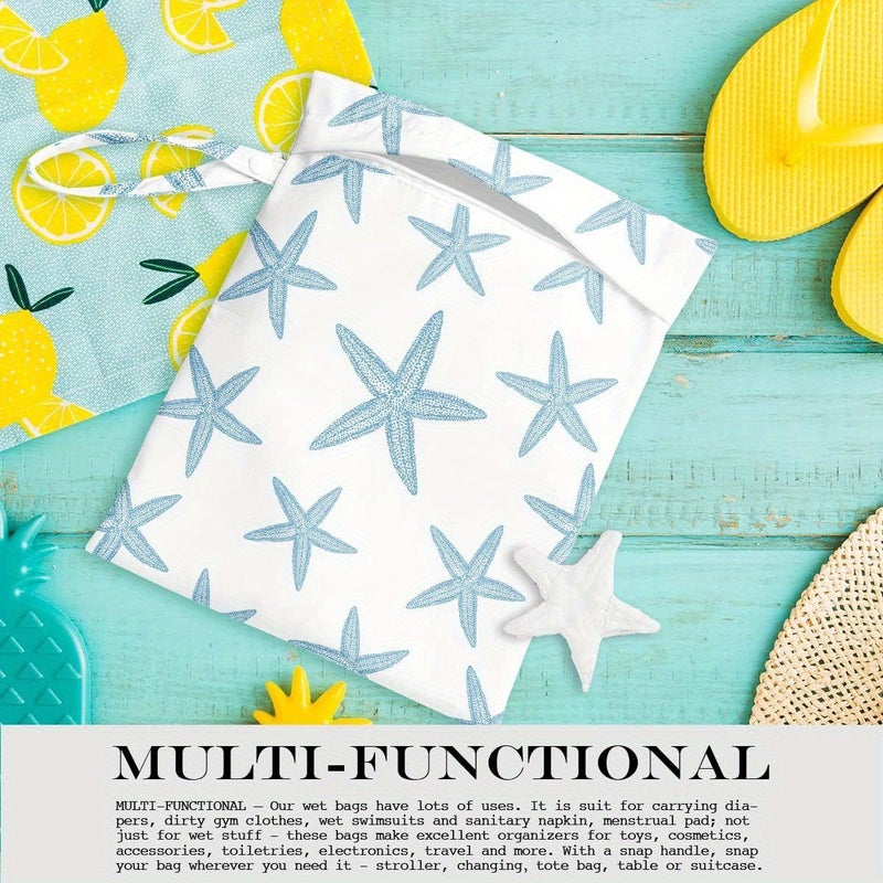 Wet Dry Bag Swimsuit Travel Beach Pool Dirty Yoga Gym Clothes Makeup Bag Wedding Supplies Reusable Shell Pearl Starfish Gifts One Item - Image 3