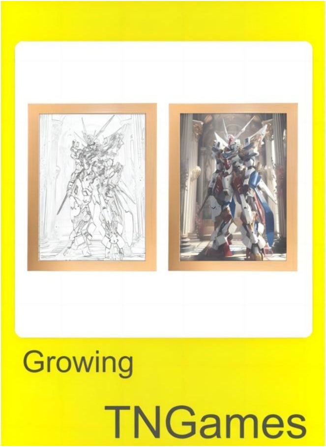 TNGames - Night Lamp,wall painting with lamp，Mobile Suit Gundam，23*17cm - Image 1