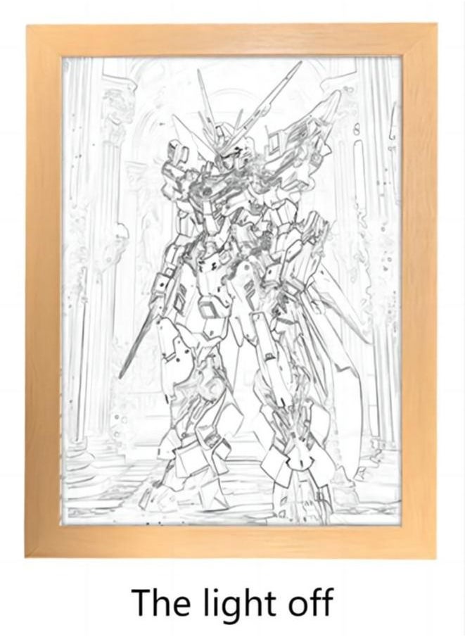 TNGames - Night Lamp,wall painting with lamp，Mobile Suit Gundam，23*17cm - Image 1