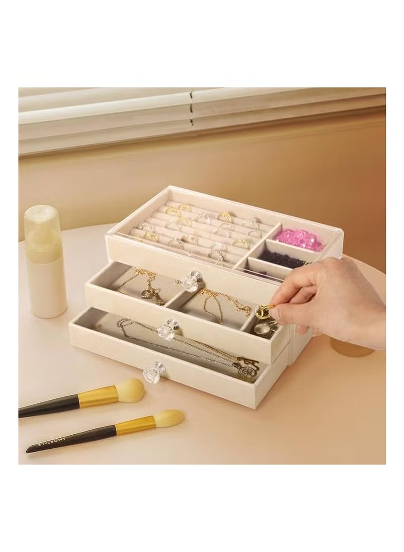 Shein Multi-Layer Jewelry Organizer with Clear Top - Stackable Drawers & Removable Dividers - Image 5