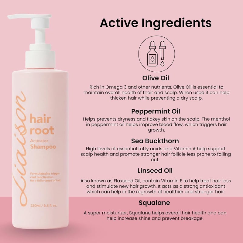 Liaison Hair Bond Shampoo for Women with Sea Buckthorn, Olive & Peppermint Oil for Strong, Thicker, and Healthier Hair - Regrow Hair Follicles, Nourishes, and Hydrates Hair - (1 Pack) - Image 4
