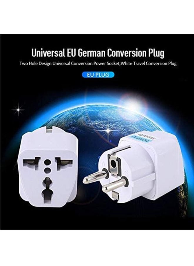 Pack of 3 Pieces Universal travel Plug Adapter, AU, UK, US to EU AC Power Plugs Adapter, 2 Pin Travel Wall Plug Converter (EU plug 3 Pieces)