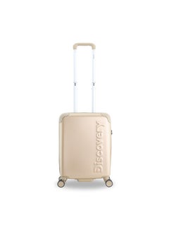 Discovery Discovery Focus ABS Hardside Carry-on Travel Buisness Luggage, Durable Lightweight 4 Double Wheel Trolley Bag, Extra Secure Combination Lock, 20" Suitcase, Small Cabin Trolley - Gold.  - Image 1
