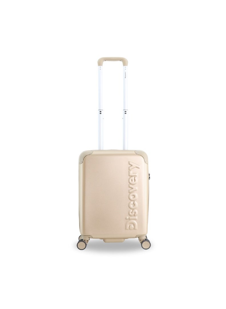 Discovery Discovery Focus ABS Hardside Carry-on Travel Buisness Luggage, Durable Lightweight 4 Double Wheel Trolley Bag, Extra Secure Combination Lock, 20" Suitcase, Small Cabin Trolley - Gold.  - Image 1