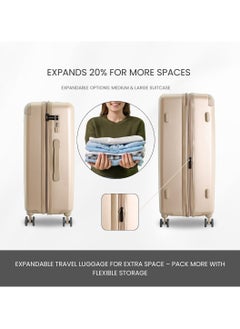 Discovery Discovery Focus ABS Hardside Carry-on Travel Buisness Luggage, Durable Lightweight 4 Double Wheel Trolley Bag, Extra Secure Combination Lock, 20" Suitcase, Small Cabin Trolley - Gold.  - Image 3