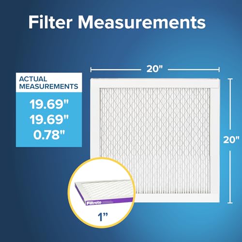 Filtrete 20x20x1 AC Furnace Air Filter, MERV 12, MPR 1500, CERTIFIED asthma & allergy friendly, 3 Month Pleated 1-Inch Electrostatic Air Cleaning Filter, 4-Pack (Actual Size 19.69x19.69x0.78 in) - Image 2