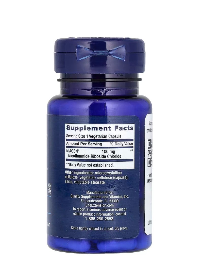 لايف إكستنشن NAD+ مُجدد الخلايا 100 مجم 30 كبسولة نباتية - Image 2