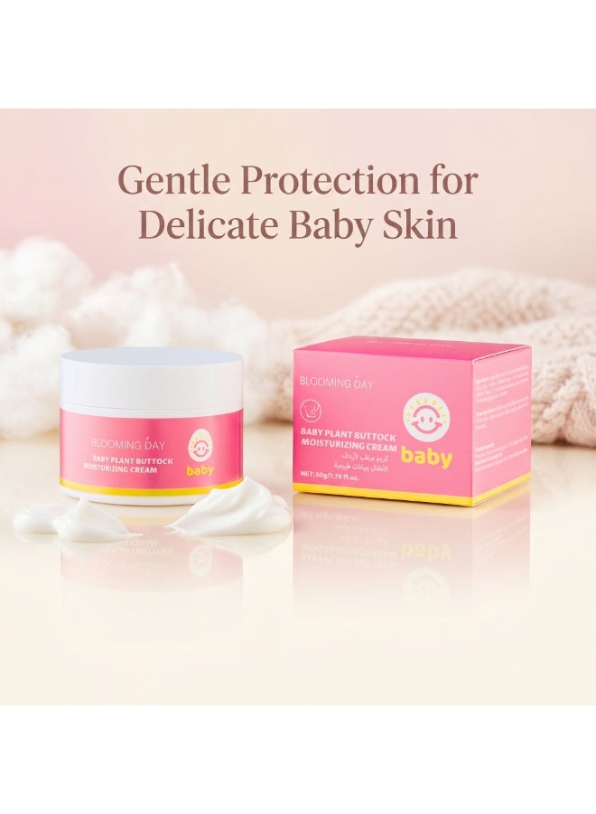 BLOOMING DAY EN: Blooming Day Baby Plant Buttock Moisturizing Cream with Zinc Oxide – Protective Diaper Area Care, 50ml - Image 1