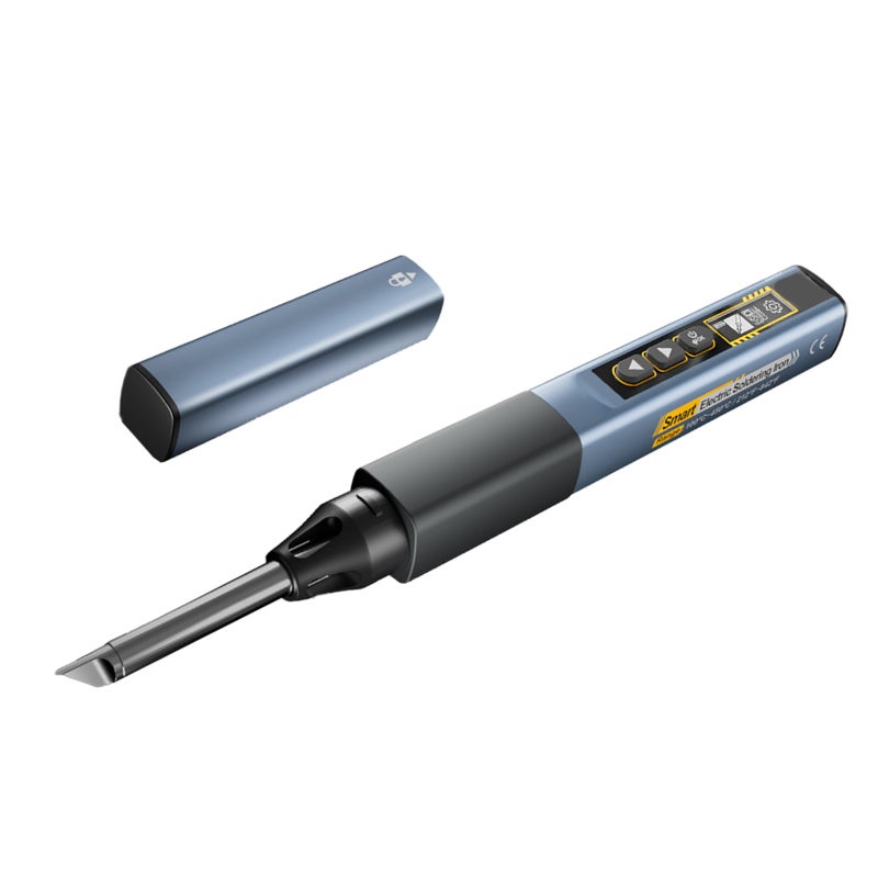 Cordless Soldering Iron Kit: Navy Blue, 7-Second Rapid Heating, Adjustable 100°C–450°C Temperature - Smart Auto Sleep, OLED Display, 2-In-1 Multimeter Function for Electronics Repair and Home Use - Image 4