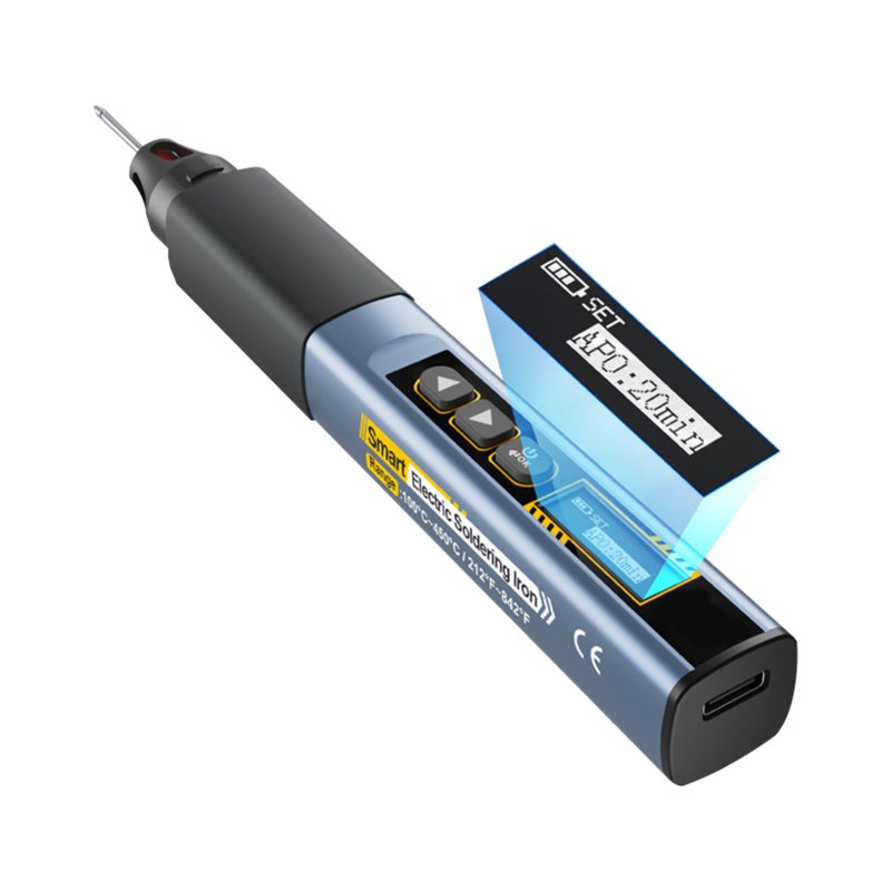 Cordless Soldering Iron Kit: Navy Blue, 7-Second Rapid Heating, Adjustable 100°C–450°C Temperature - Smart Auto Sleep, OLED Display, 2-In-1 Multimeter Function for Electronics Repair and Home Use - Image 2