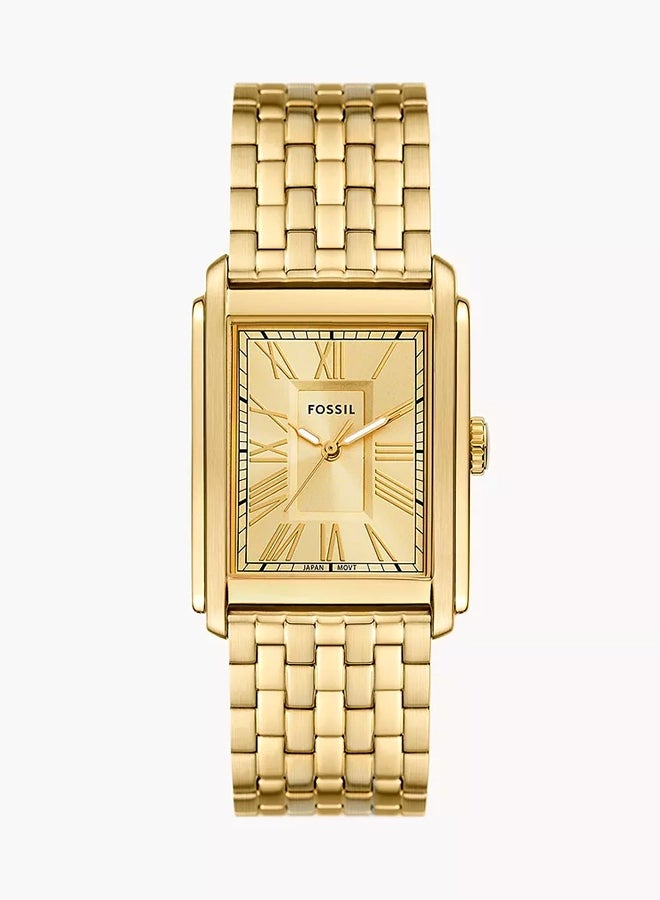 FOSSIL Women Carraway Three-Hand Gold-Tone Stainless Steel Watch FS6009 - 30mm - Image 1