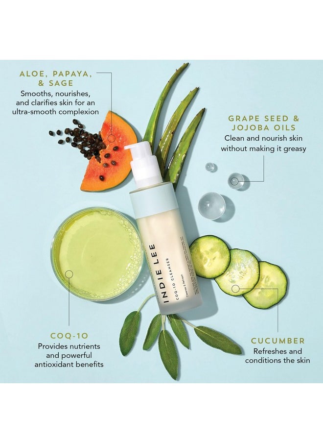 INDIE LEE - Coq 10 Cleanser Creamtomilk Facial Cleanser Enriched With Hydrating Grape Seed & Jojoba Oil And Soothing Aloe Vera For A Nourished Healthy Glow (125 Fl Oz) - Image 1