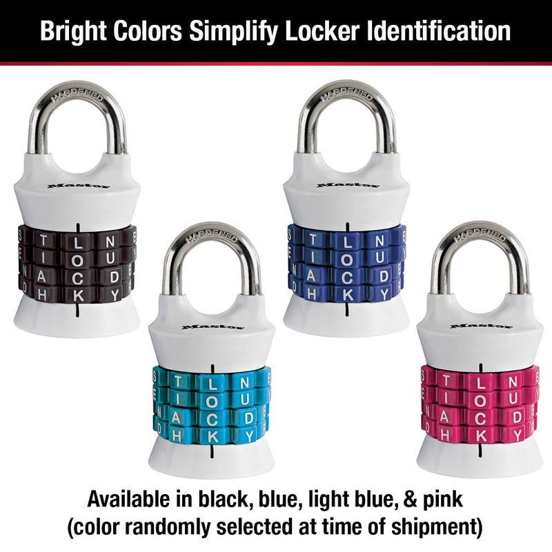 Master Lock Master Lock Word Combination Lock, Set Your Own Word Lock for Gym and School Lockers, Colors May Vary, 1535DWD  - Image 4