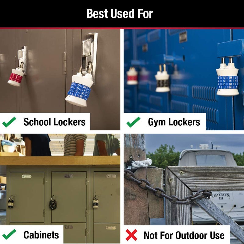 Master Lock Master Lock Word Combination Lock, Set Your Own Word Lock for Gym and School Lockers, Colors May Vary, 1535DWD  - Image 3