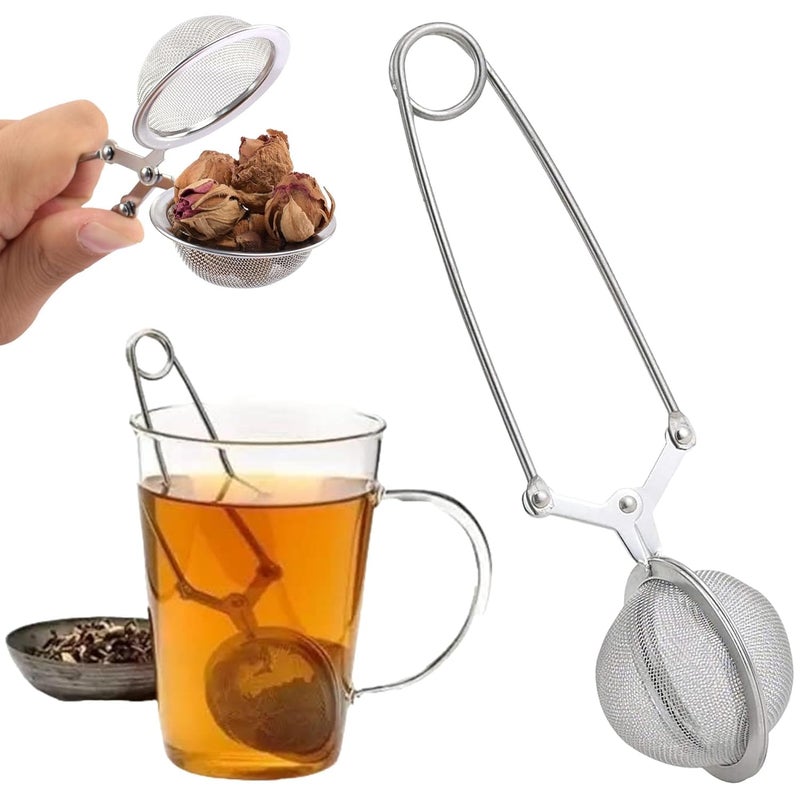Heiter SHIVAY Tea Filter Clip Green Tea Infuser Tea Leaf Strainer Stainless Steel Tea Clip5 Tea Ball Alternative Loose Leaf Tea Filter Tea Steeper Clip Herbal Tea Infuser Tea Filter for Portable - Image 4