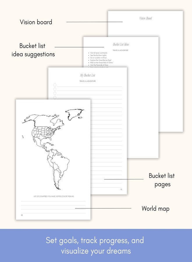 Lamare Bucket List Journal - Dream, Plan & Reflect | Vision Board, Adventure Bucket List & Travel Book | Couples Bucket List Book, Couple Adventure Book - Image 3