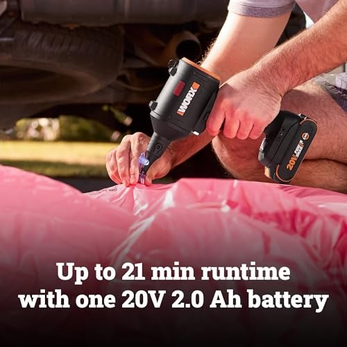 WORX Cordless Blower/Inflator, 20V 39 CFM 470 MPH Brushless High Speed Portable Dust Cleaner for Workshop, Lawn, Yard, Home, Lightweight Handheld Blower, Tool Only, PowerShare - Image 2