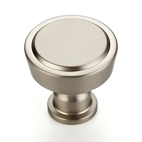 Ravinte 30 Pack Brushed Nickel Kitchen Cabinet Knobs Single Hole Round Dresser Knobs Cabinet Hardware for Kitchen Dresser Drawers - Image 1