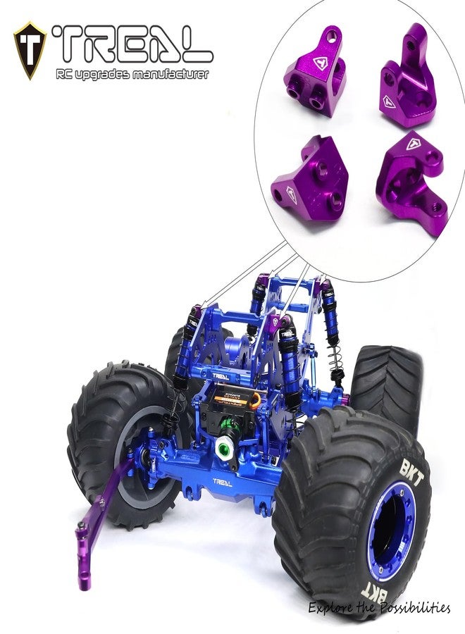 TREAL Aluminum 7075 Shock Mounts Set (4) for 1/18 Mini LMT Monster Truck Brackets(Purple) - Image 3