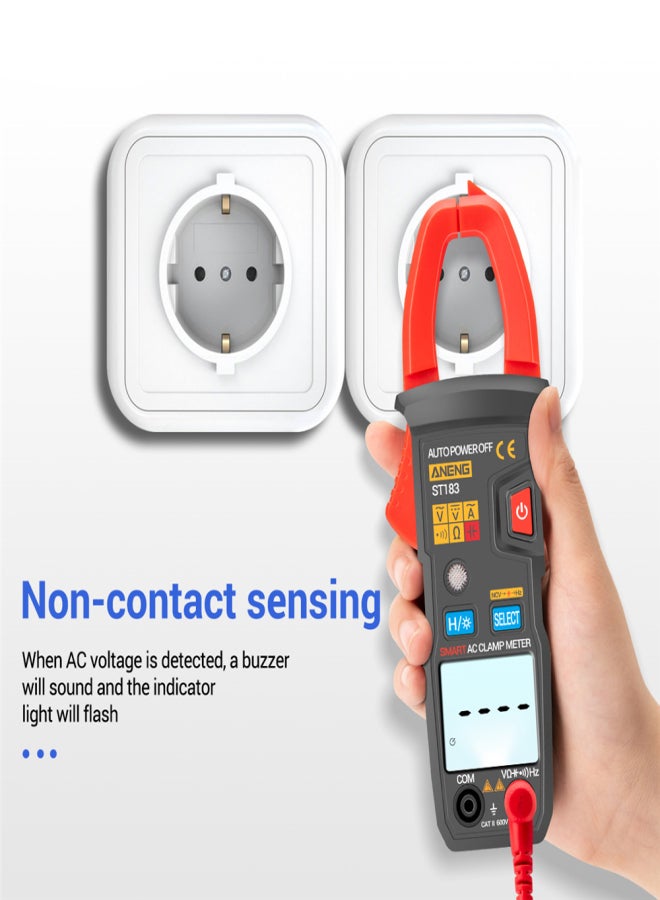 ANENG ST183 6000 Counts Digital AC Current Clamp Meter 600A Automatic Range Multimeter with Backlight Voltage Meter Clamp Gauge NCV Test Clamp Ammeter Universal Meter Tester Measuring Capacitance / - Image 5
