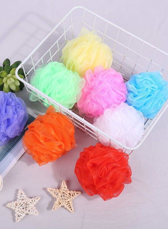 JIEFU Bath Sponges, Small Size Colorful Shower Sponges Exfoliating Mesh Pouf Bath Ball Body Scrubber for Kids Pack of 8 - Image 3