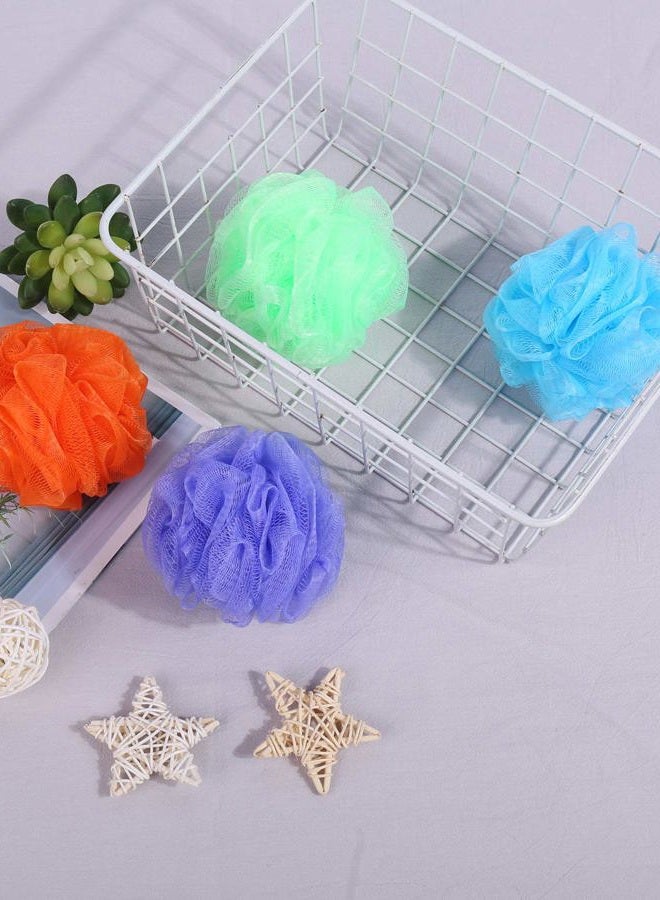 JIEFU Bath Sponges, Small Size Colorful Shower Sponges Exfoliating Mesh Pouf Bath Ball Body Scrubber for Kids Pack of 8 - Image 2
