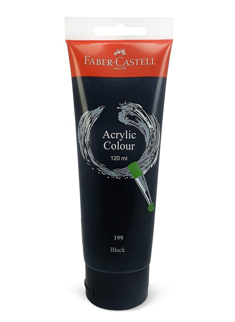 FABER-CASTELL طلاء ألوان أكريليك 120 مل أسود  - Image 1
