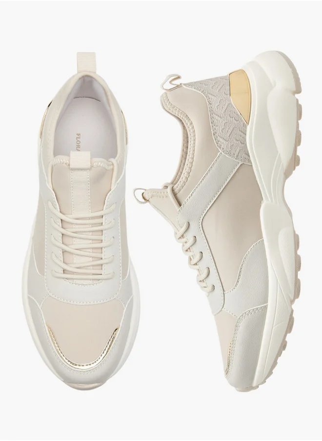 Flora Bella By Shoexpress Floral Bella Panelled Lace-Up Sneakers