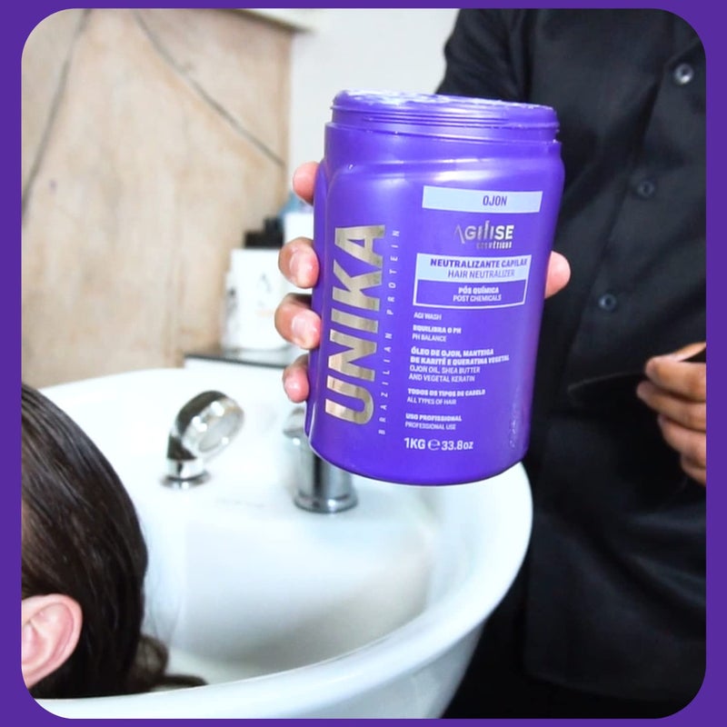 Agilise أجيلايز - أونيكا مثبت الشعر - قناع الشعر بعد المعالجة الكيميائية - علاج لإصلاح الشعر التالف أو المعالج بالألوان، علاج الكيراتين للشعر - نباتي - 33.8 أونصة/1 كجم - Image 2