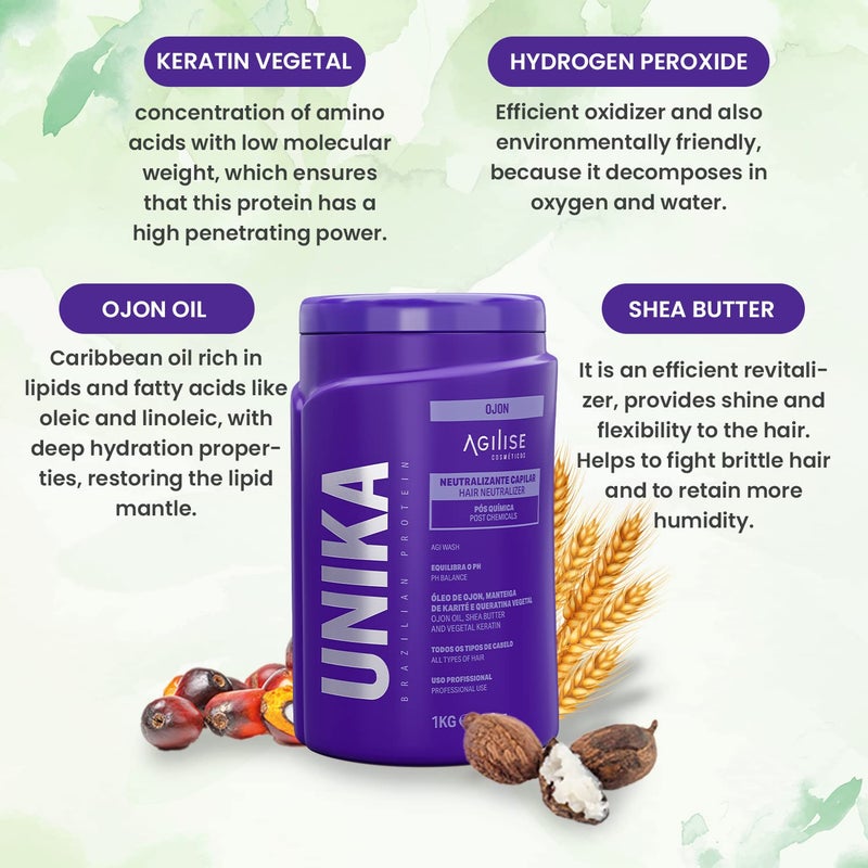 Agilise أجيلايز - أونيكا مثبت الشعر - قناع الشعر بعد المعالجة الكيميائية - علاج لإصلاح الشعر التالف أو المعالج بالألوان، علاج الكيراتين للشعر - نباتي - 33.8 أونصة/1 كجم - Image 5