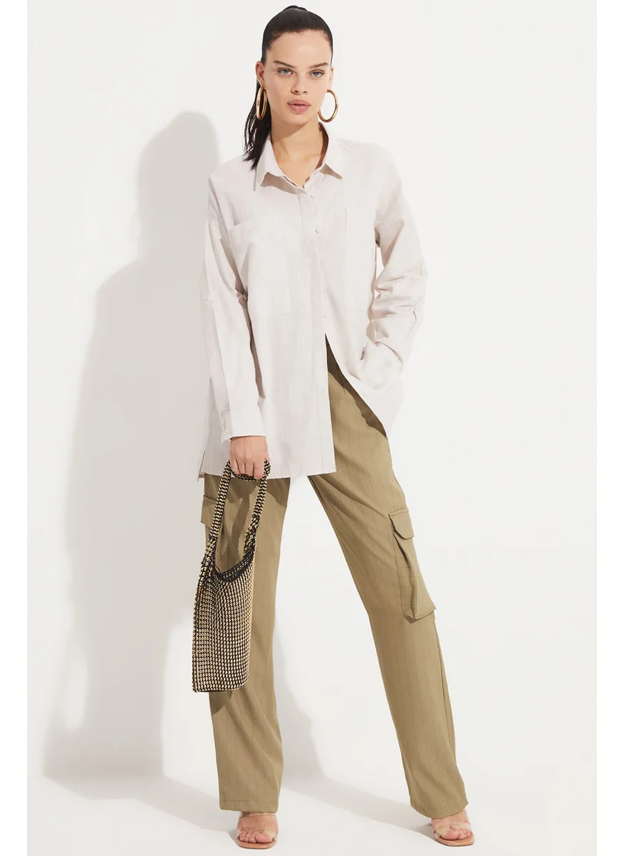 JUNE Women's Boyfriend/Wide Cut 100% Cotton Shirt