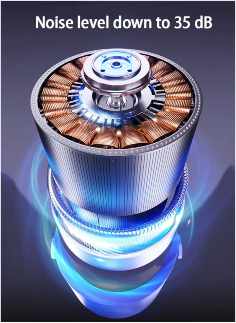 inston Desk Fan, USB Rechargeable Quiet Desktop Fan with 5400mAh Battery & LED Display, Adjustable Speed Control, 90° Tilt Head Hangable Table Fan for Office, Bedroom, Dorm, Kitchen ，Khaki - Image 5