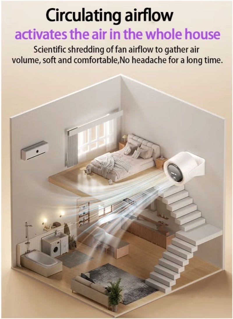 inston Desk Fan, USB Rechargeable Quiet Desktop Fan with 5400mAh Battery & LED Display, Adjustable Speed Control, 90° Tilt Head Hangable Table Fan for Office, Bedroom, Dorm, Kitchen ，Khaki - Image 4