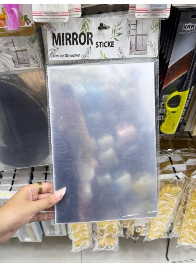 Rectangular Mirror Sticker This product is a self-adhesive acrylic mirror designed as easy-to-install wall décor for bathrooms or bedrooms. Small size: 20x30 cm  Code: AZ-5-3 - Image 1