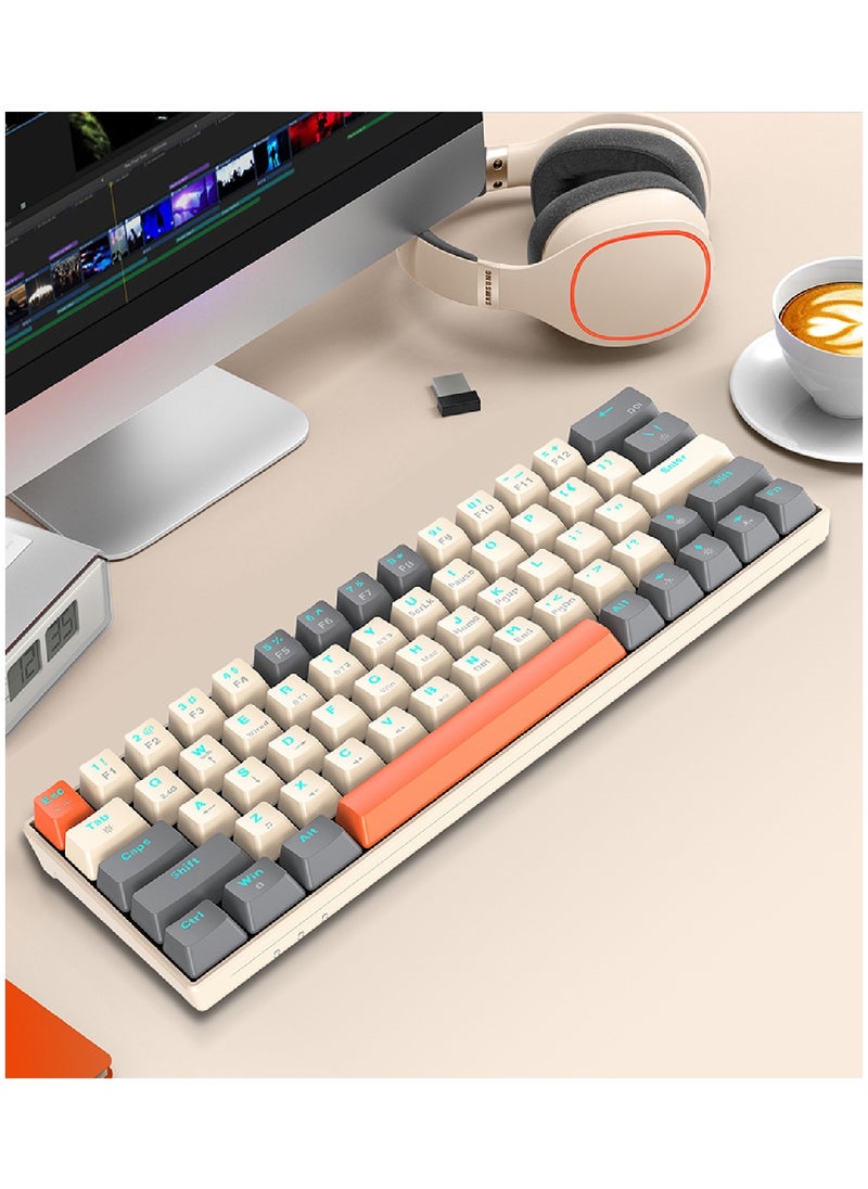 T-WOLF - 60% Wired Mechanical Gaming Keyboard RGB Backlit Ultra-Compact Mini Keyboard Waterproof Mini Compact 63 Keys Keyboard for PC Mac Gamer Typist Travel Easy to Carry on Business Trip - Image 1