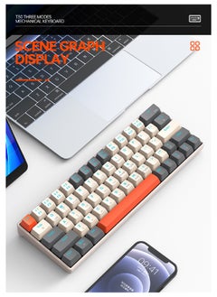 T-WOLF 60% Wired Mechanical Gaming Keyboard RGB Backlit Ultra-Compact Mini Keyboard Waterproof Mini Compact 63 Keys Keyboard for PC Mac Gamer Typist Travel Easy to Carry on Business Trip  - Image 3