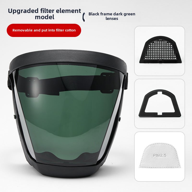 Generic Anti-Fog Dustproof Safety GogglesUpgraded Filter Element Black Frame Dark Green Lens Upgraded Filter Element Black Frame Dark Green Lens