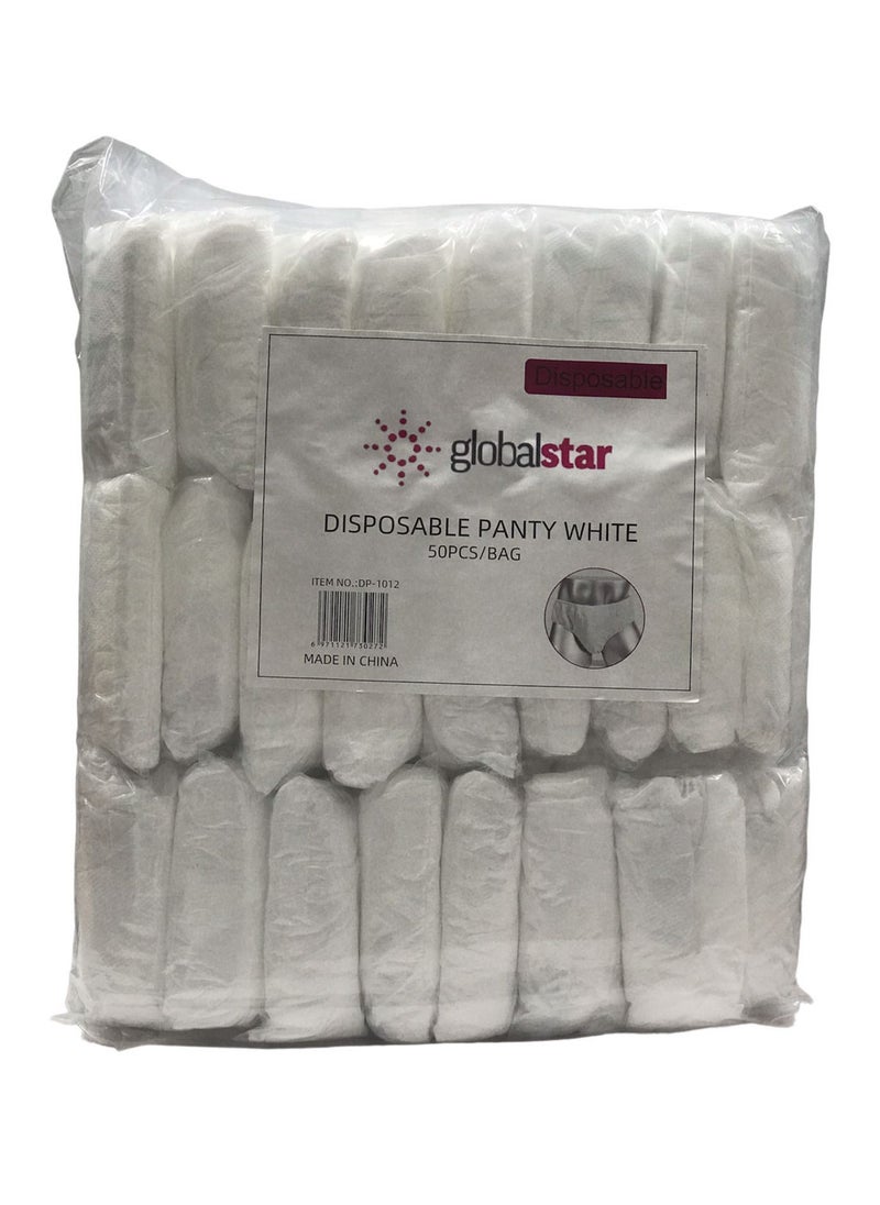 globalstar Globalstar Unisex Non Woven Disposable Underwear Panty White 50pcs DP-1012  - Image 2