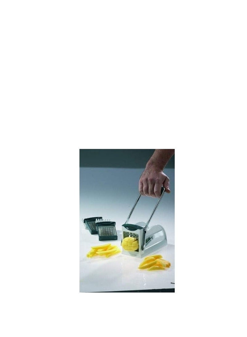 Westmark Multipurpose French Fry Cutter with 3 Thickness Adjustable Stainless Steel Blades and Non-Slip Suction Pad (Silver) - Image 3