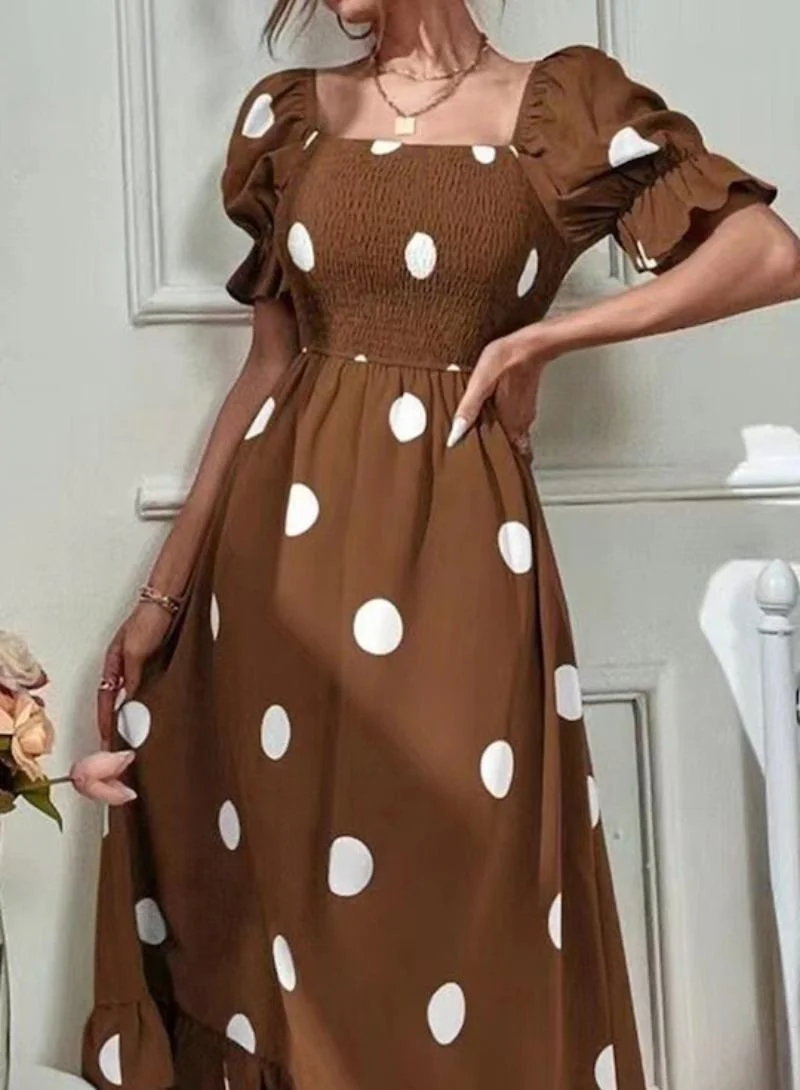 YUNIQEE Polka Dot Midi Dress