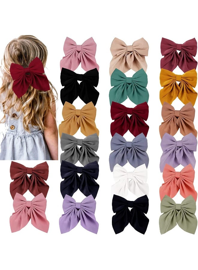 ALinmo 20PCS Satin Ribbon Bows and Large Alligator Clips - Barrettes and Hair Accessories for Toddlers, Kids, and Teens - Image 1