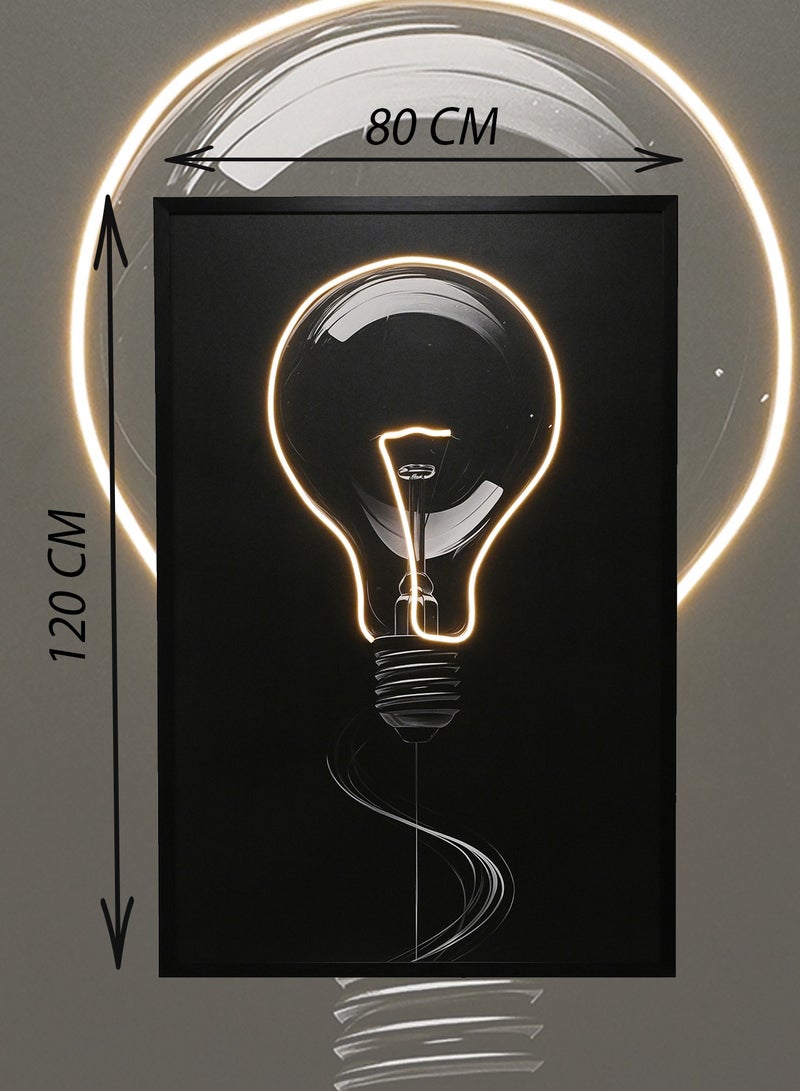 لوحة جدارية بتقنية LED - بتصميم مصباح 80*120 سم - Image 2