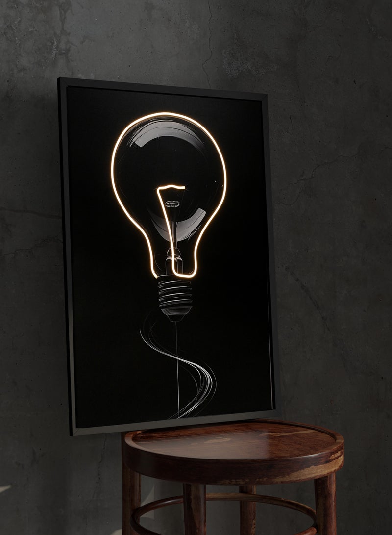 لوحة جدارية بتقنية LED - بتصميم مصباح 80*120 سم - Image 1