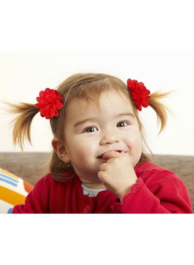 WillingTee 50pcs 2" Chiffon Flower Hair Bows Tiny Clips for Girls Fully Lined Non Slip Baby Clips Hair Accessories for Baby Girls Newborns Infants Toddlers 25 Colors in Pairs - Image 4