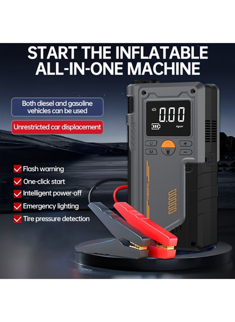 EzzySo Jump Starter with Air Compressor 1000A 12V 150PSI 29.6Wh Car Battery Jump Starter 4.0L Gas 2.5L Diesel Smart Jumper with Display and Emergency Light - Image 4