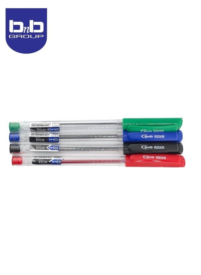 بي ان بي مجموعة أقلام حبر جاف مختلطة من بي إن بي رايدر، 0.7 مم، 50 قطعة، كتابة سريعة وسلسة، للوازم المدرسية والمكتبية. - Image 2