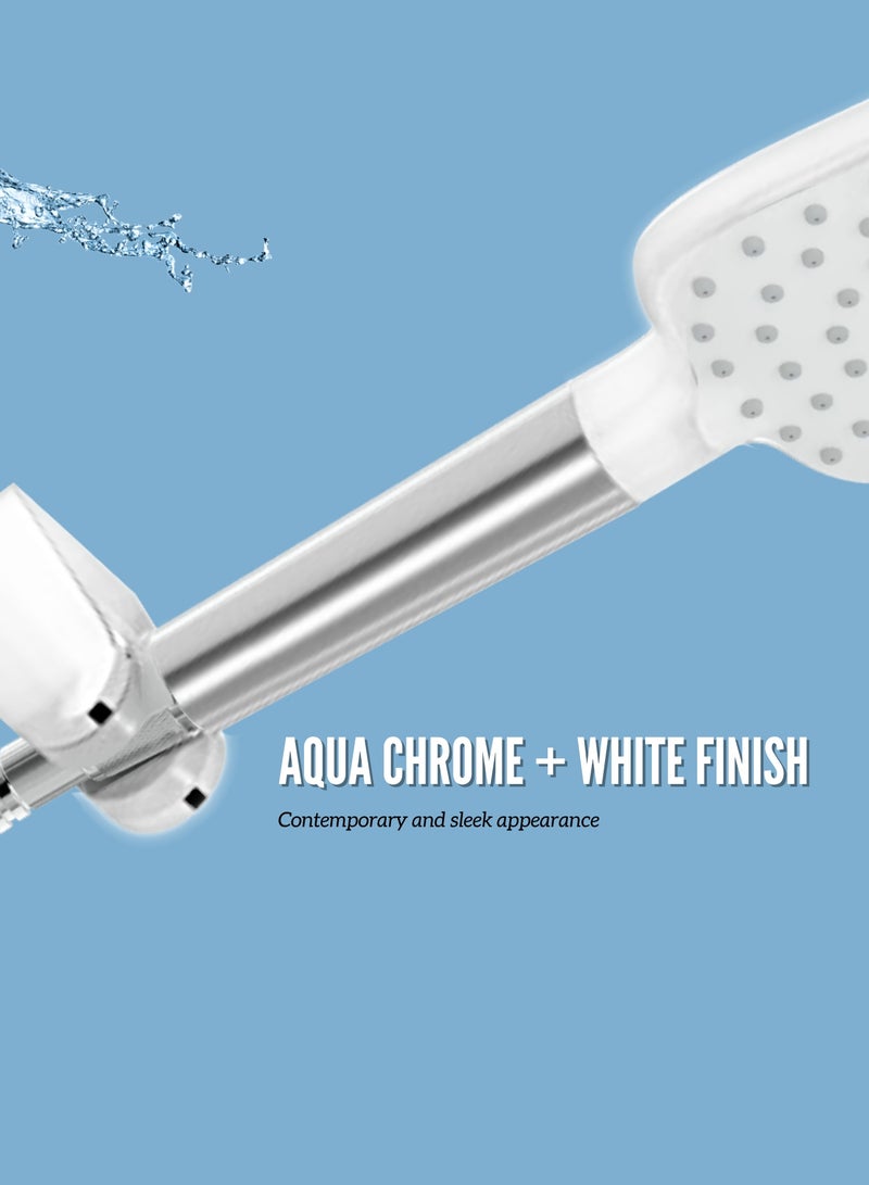 MAAT Hand Shower Set | Aqua Chrome White | Premium Turkish Shower Head | Stylish & Durable | Efficient Water Flow - Image 3