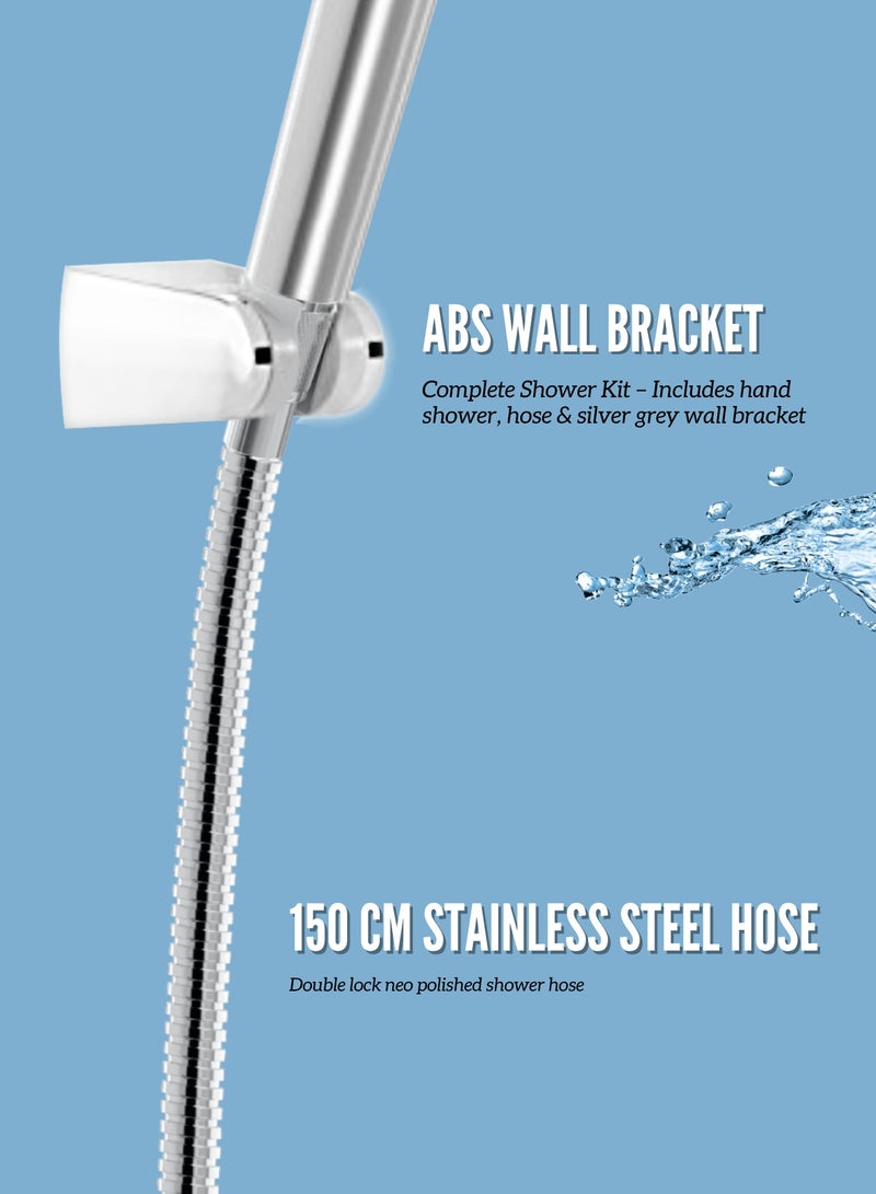 MAAT Hand Shower Set | Aqua Chrome White | Premium Turkish Shower Head | Stylish & Durable | Efficient Water Flow - Image 4
