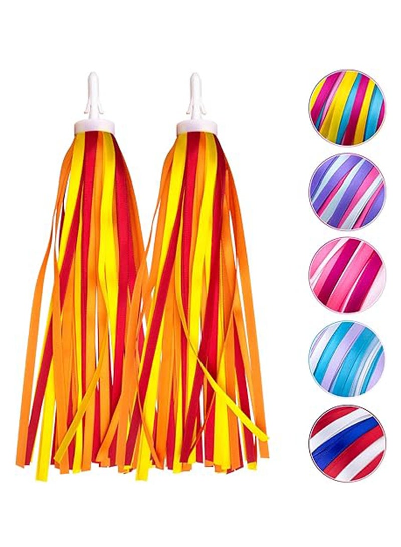 (Orange) Bicycle Streamers Children Bicycle Tassels 1 Pair, Children's Bicycle Accessories Scooter Bicycle Tricycle Handlebar Streamers Handlebar Accessories Suitable for Girls and Boys - Image 1